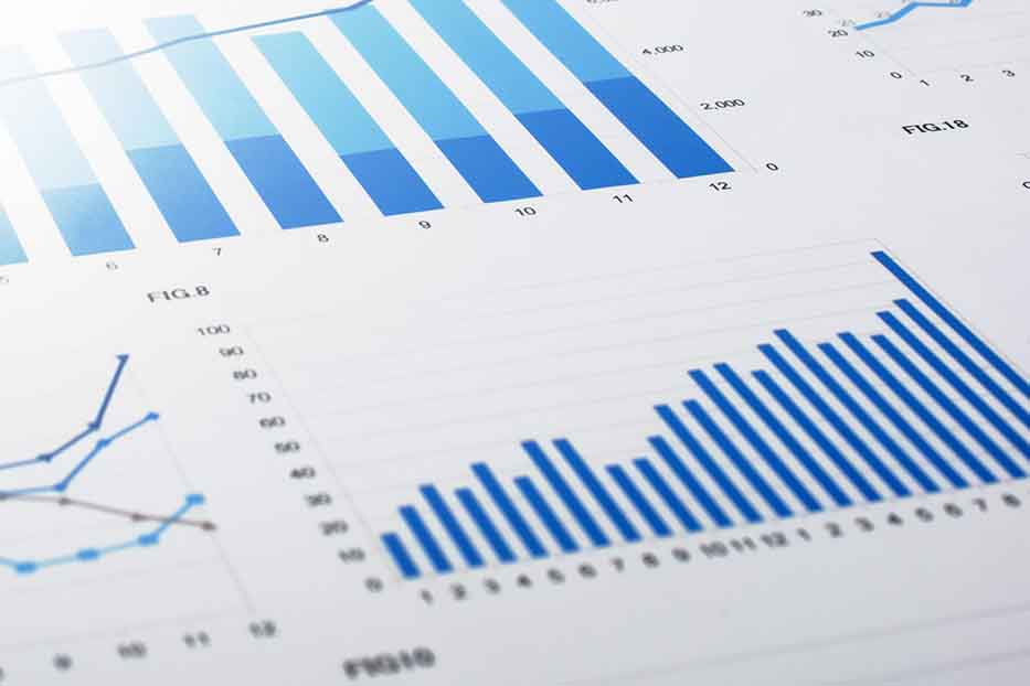 page with chart and graph data