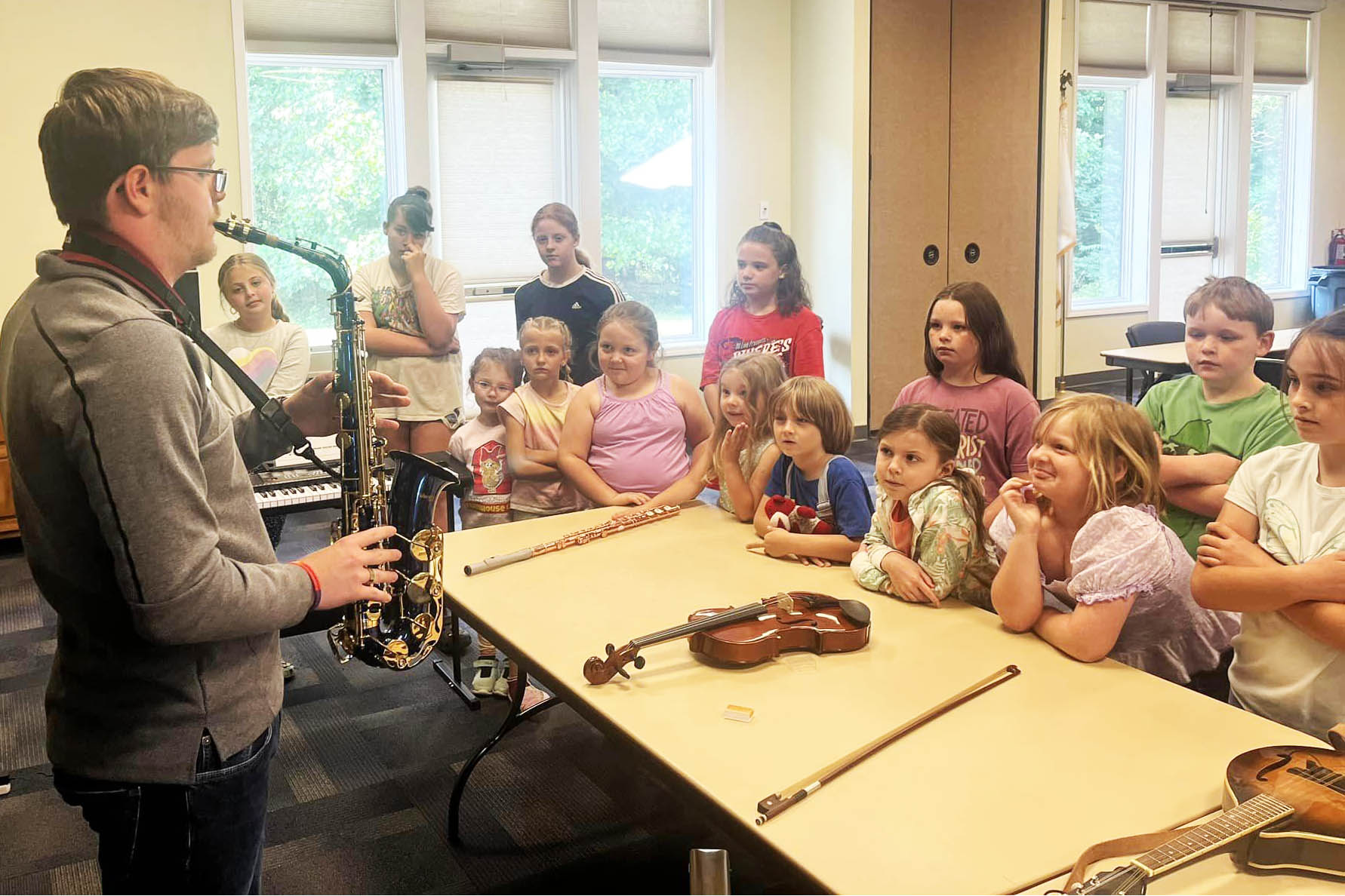 Youth Music class instrument petting zoo photo