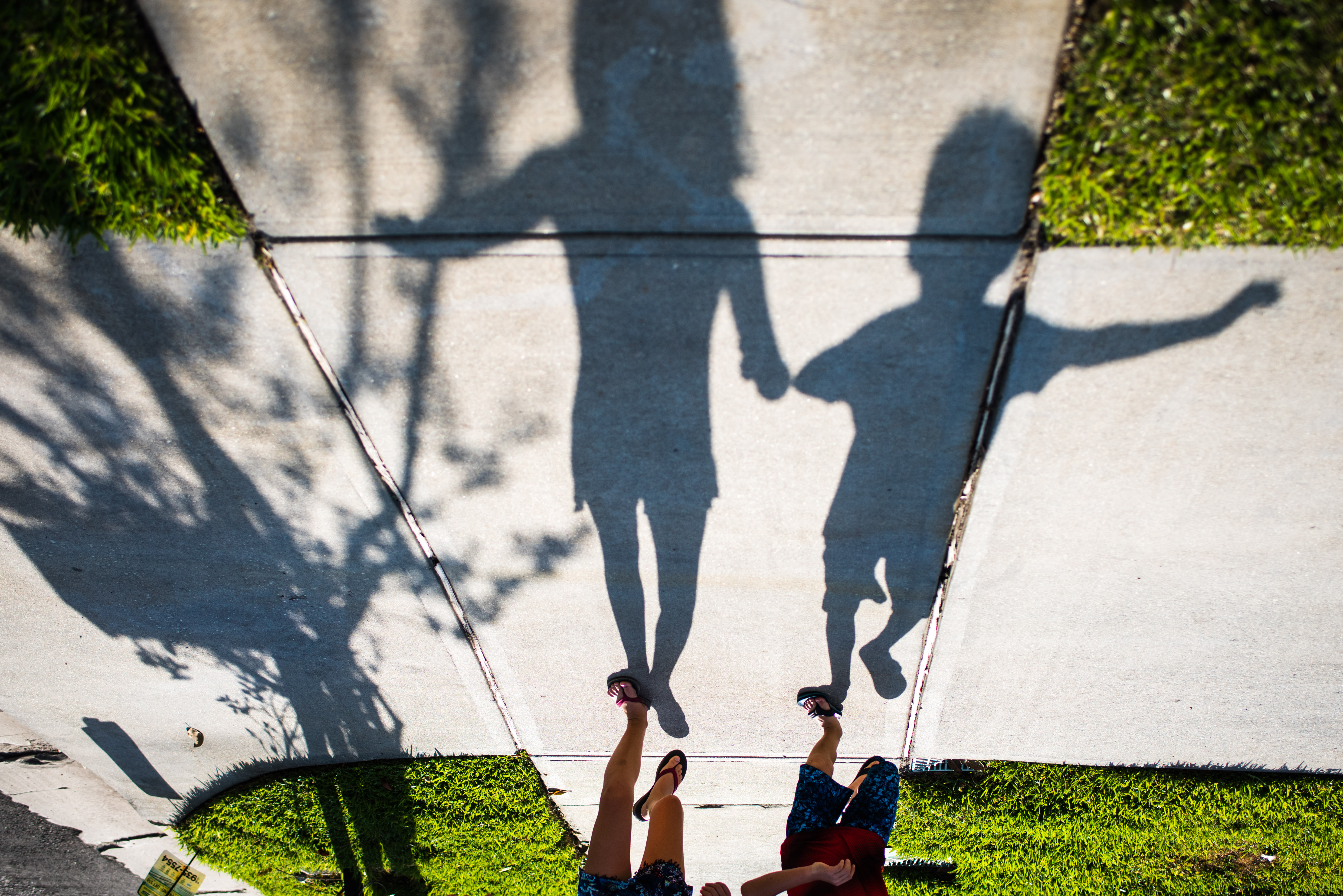 photo of shadows on sidewalk